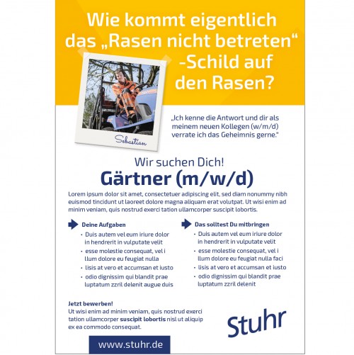 Plakat-Design für Personalmarketingkampagnen einer Gemeinde