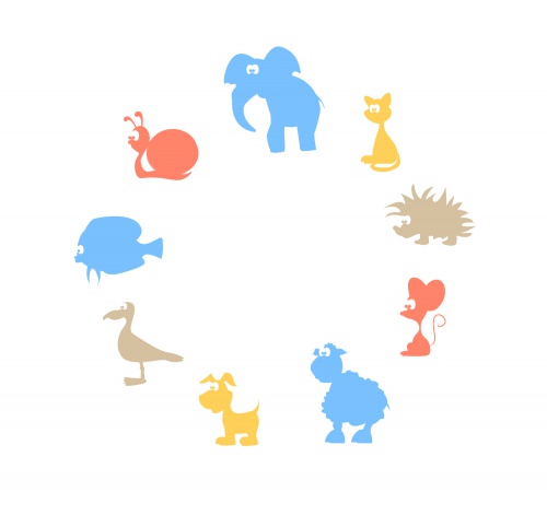 10 einfache Tier-Silhouetten