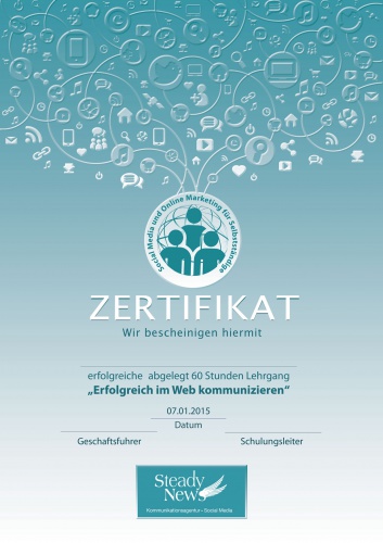 Grafik/Logo für ein Schulungszertifikat DIN A4