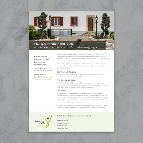 Anzeigengestaltung für eine Hausarztpraxis