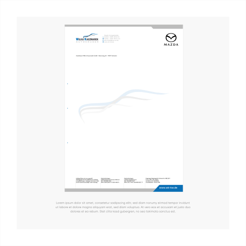 Geschäftspapiere für Autohaus