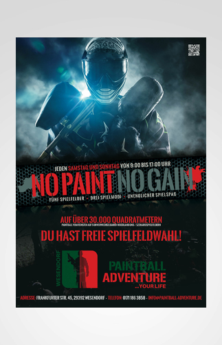  Plakat-Design für Paintball-Anlage