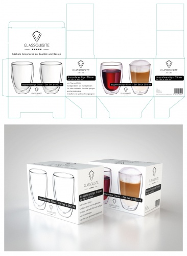 Verpackungen für doppelwandiges Glas im 2er Set
