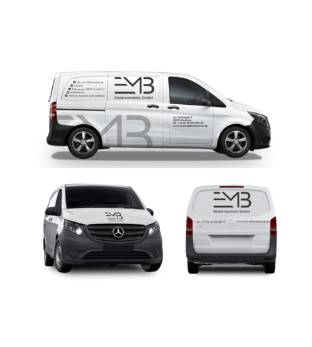 Fahrzeugbeschriftung für Elektrotechnik-Betrieb