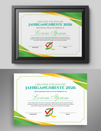 Urkundendesign für Jahrgangsbeste einer Realschule gesucht