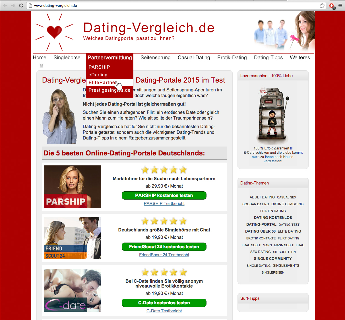 Dating portale vergleich kostenlos