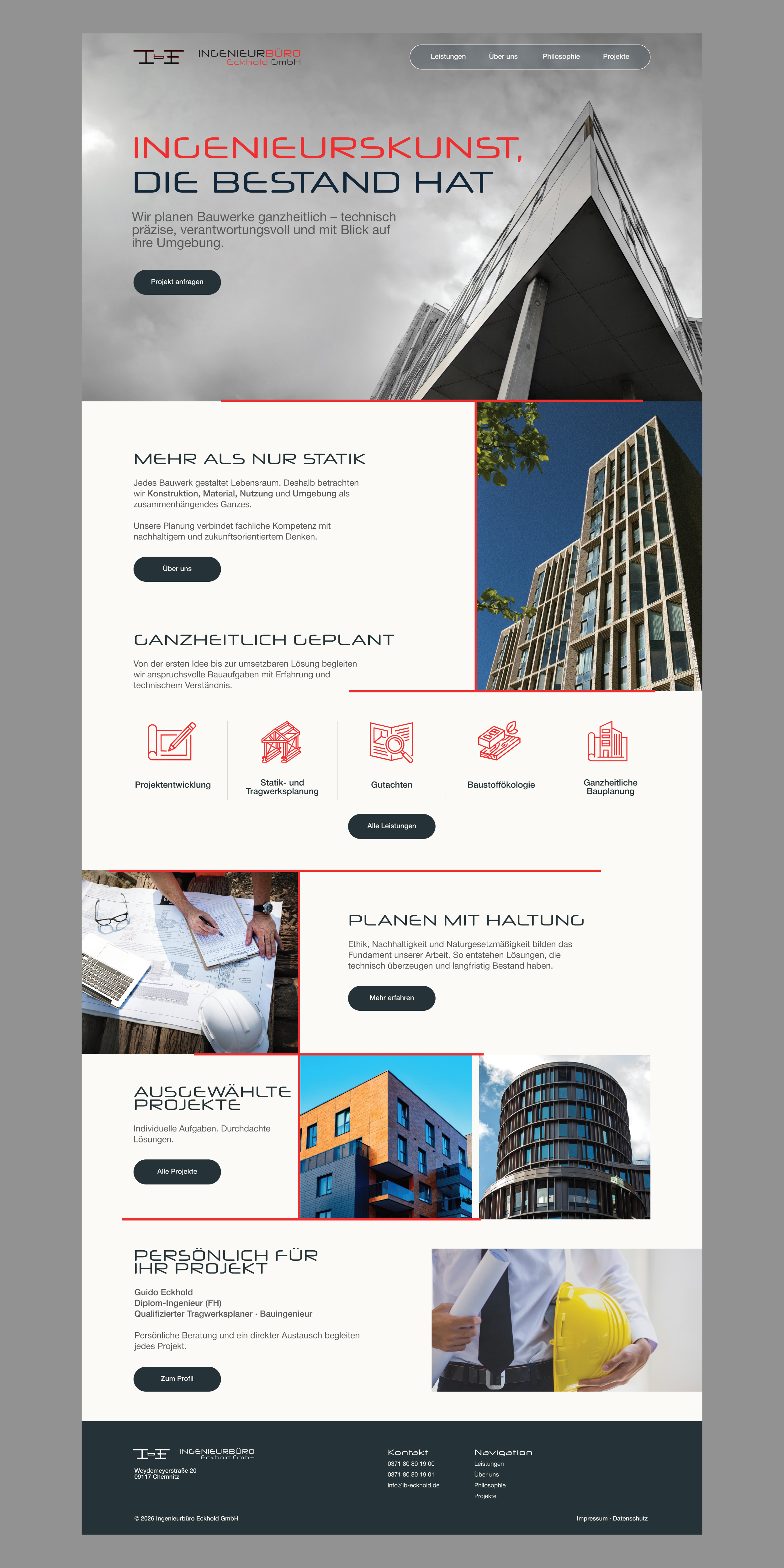 Webdesign Ing.-Büro Guido Eckhold von 2percent, Design 26