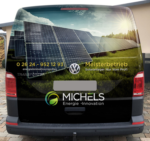 Fahrzeugbeschriftung für Potovoltaik-Solaranlagen