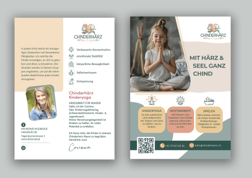  Flyer für Kinderyoga und  Achtsamkeit