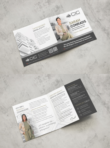 Flyer für eine Immobillienmaklerin