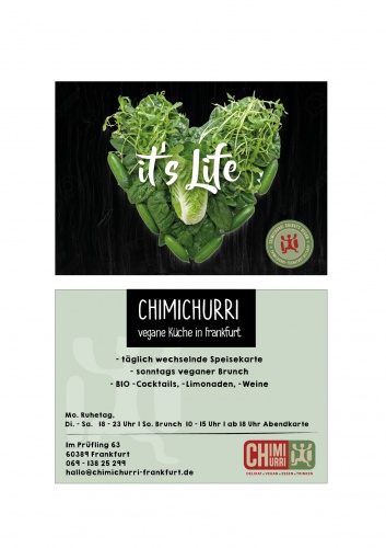 Flyer-Design für Chimichurri delikat-vegan-essen-trinken