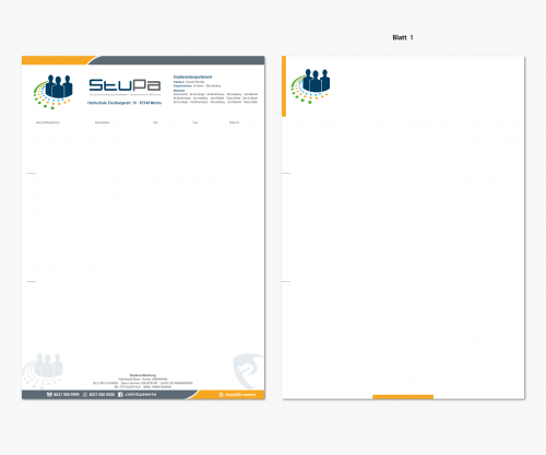 Briefpapier für Hochschulorganisation