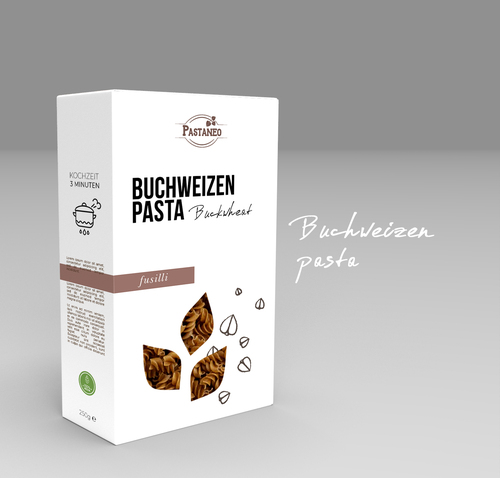 Verpackungsdesign für Pasta aus Buchweizen