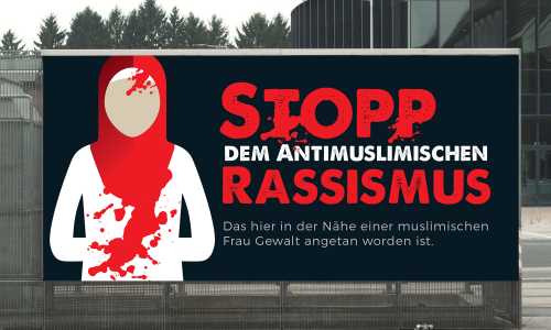 Plakat-Design gegen antimuslimischen Rassismus - Haltestelle
