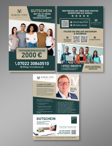 Flyer Gutschein & Bewertung für Immobilienmakler