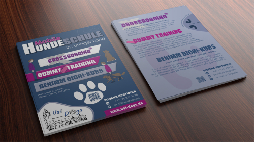Flyer für eine mobile Hundeschule