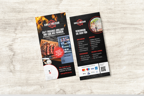  Flyer-Design für Grillfleisch Lebensmittelautomat |  GrillTresor