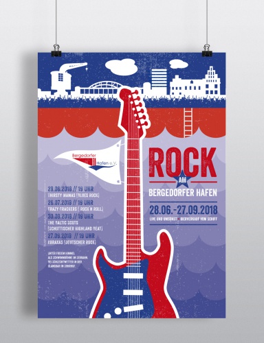  Rock am Bergedorfer Hafen Plakat-Design