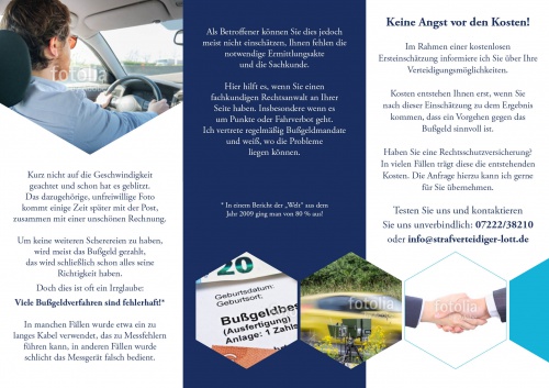 Flyer-Design für Geschwindigkeitsverstöße / Abstandsverstöße