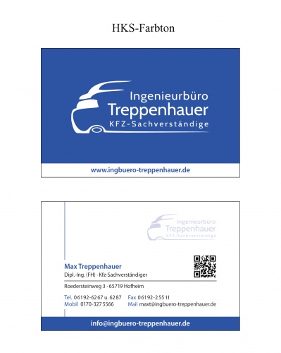  Visitenkarten für Kfz Sachverständigenbüro - Ingenieurbüro Treppenhauer