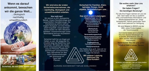 Flyer-Design für Sicherheitsunternehmen