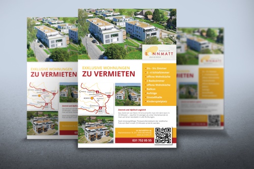 Flyer-Design für Wohungsvermietung