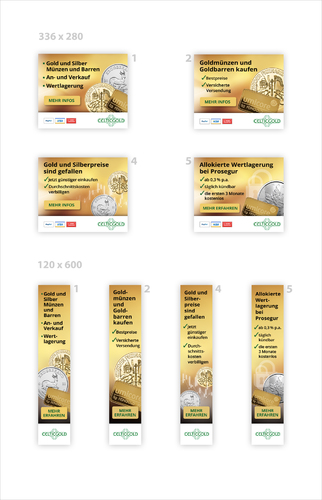 Webbanner-Design für Handel von Edelmetallen