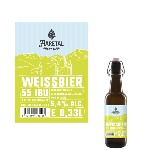 Etiketten-Design für Nano-Brauerei