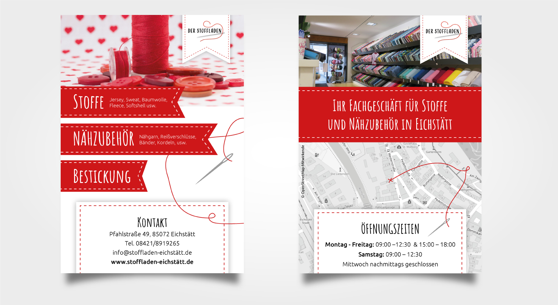 Fachgeschäft für Stoffe und Nähzubehör sucht Flyer-Design