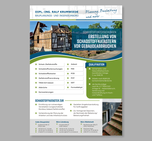 Flyer für freiberuflichen Bauingenieur