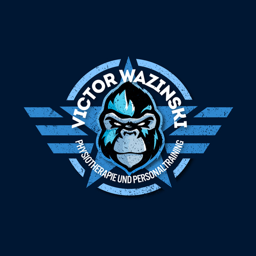  Logo-Design mit Gorilla Maskottchen für Physiotherapie & Personaltraining