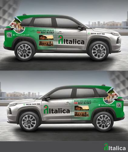 Fahrzeugbeschriftung für Verkauf und Vermietung von italienischen Immobilien