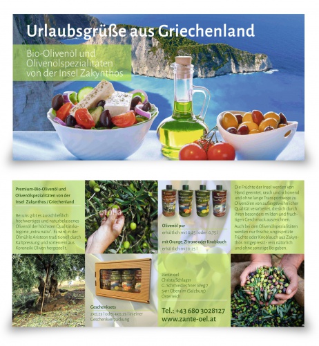  Flyer-Design für Import von griechischem Premium-Olivenöl