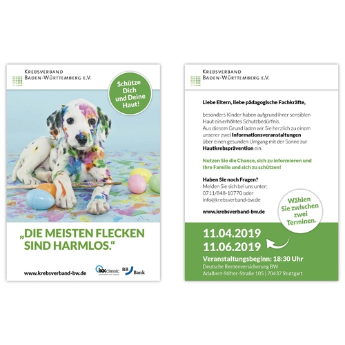 Flyer-Design für ein Hautkrebs-Präventionsprojekt