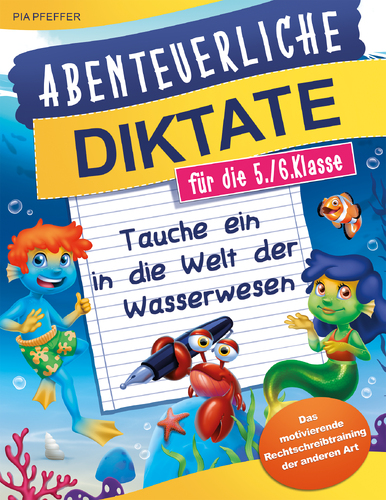 Buch-/E-Book-Cover für kreatives Diktate-Buch für die 5./6.Klasse