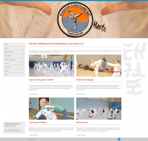 Neues Design für die Homepage eines Taekwondo-Vereins