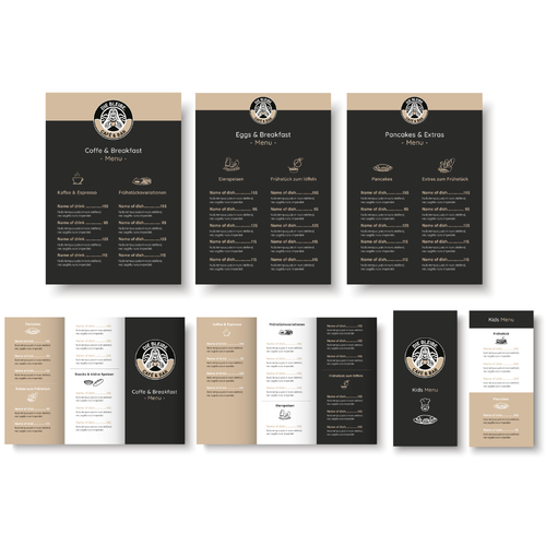Speisekarten für ein modernes, junges Café