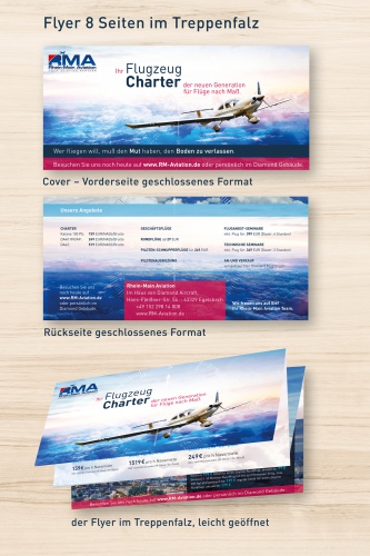 Flyer-Design für Flugzeugvercharterung