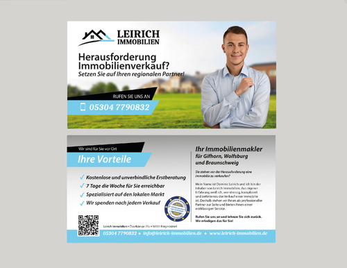 Flyer-Design für selbstständigen und jungen Immobilienmakler