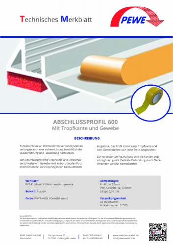 Baustoffgroßhandel sucht Designvorschläge für Produkt-Datenblätter