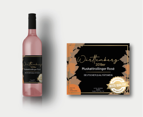 Etikett für einen Rosé Wein