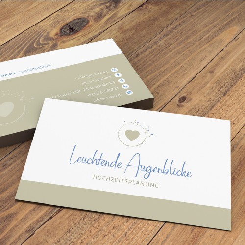  einzigartiges Logo & Visitenkarte für Hochzeitsplanung Leuchtende Augenblicke