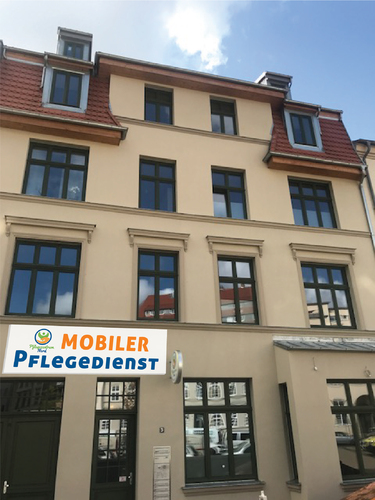 Außenwerbung für mobilen Pflegedienst