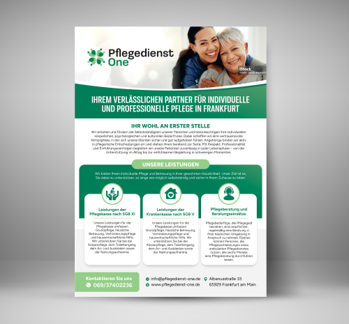  Flyer für einen ambulanten Pflegedienst