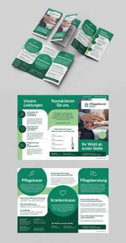  Flyer für einen ambulanten Pflegedienst