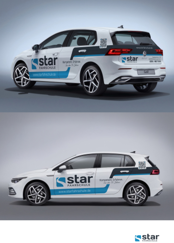 Fahrzeugbeschriftung für eine Fahrschule