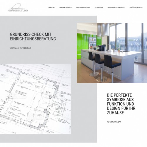  Landing Page Design für Innenarchitektur-Büro im Premiumbereich