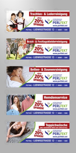 Werbebanner für Textilreinigung