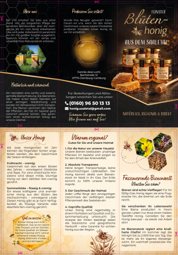 Flyer für eine Imkerei
