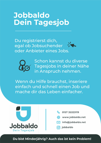 Flyer-Design für Vermittlung von Tagesjobs